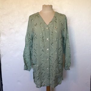 New Carole Little Green Embroidery Rayon Shirt 6